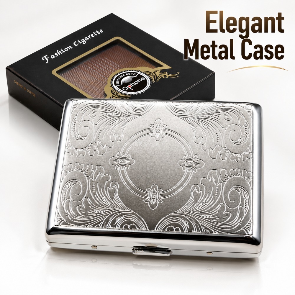 Travel Accessories Box - Boîte à cigarettes en acier inoxydable,