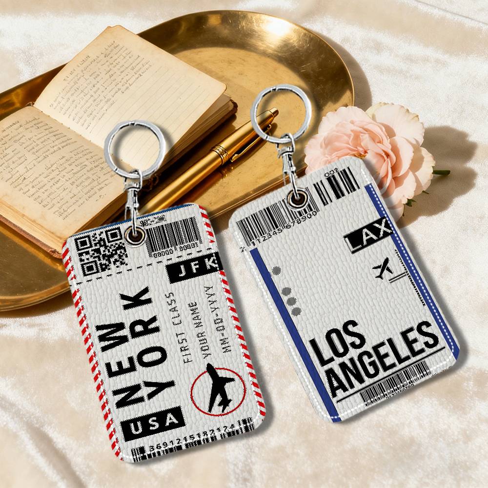 Travel Accessories London - Porte-clés en cuir pour billet d'avion