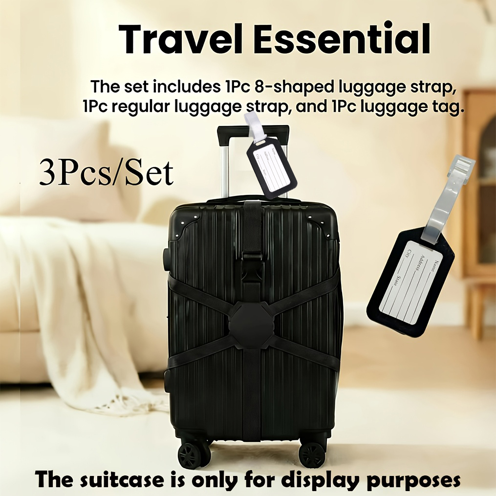 Travel Accessories Luggage Straps - Ensemble de 3 pièces (2 sangles