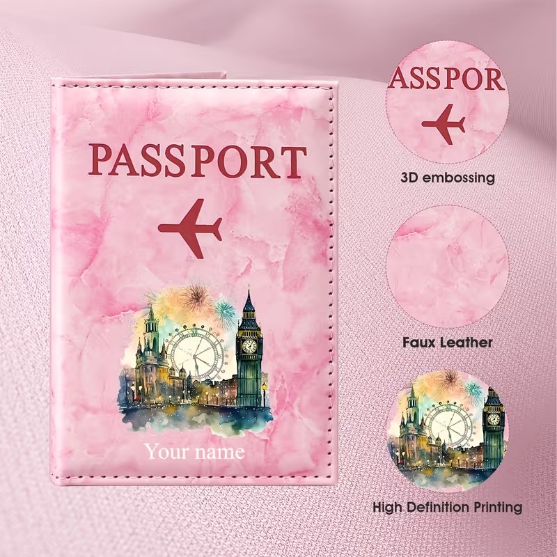 Travel Accessories London - Porte-passeport personnalisé avec le nom de