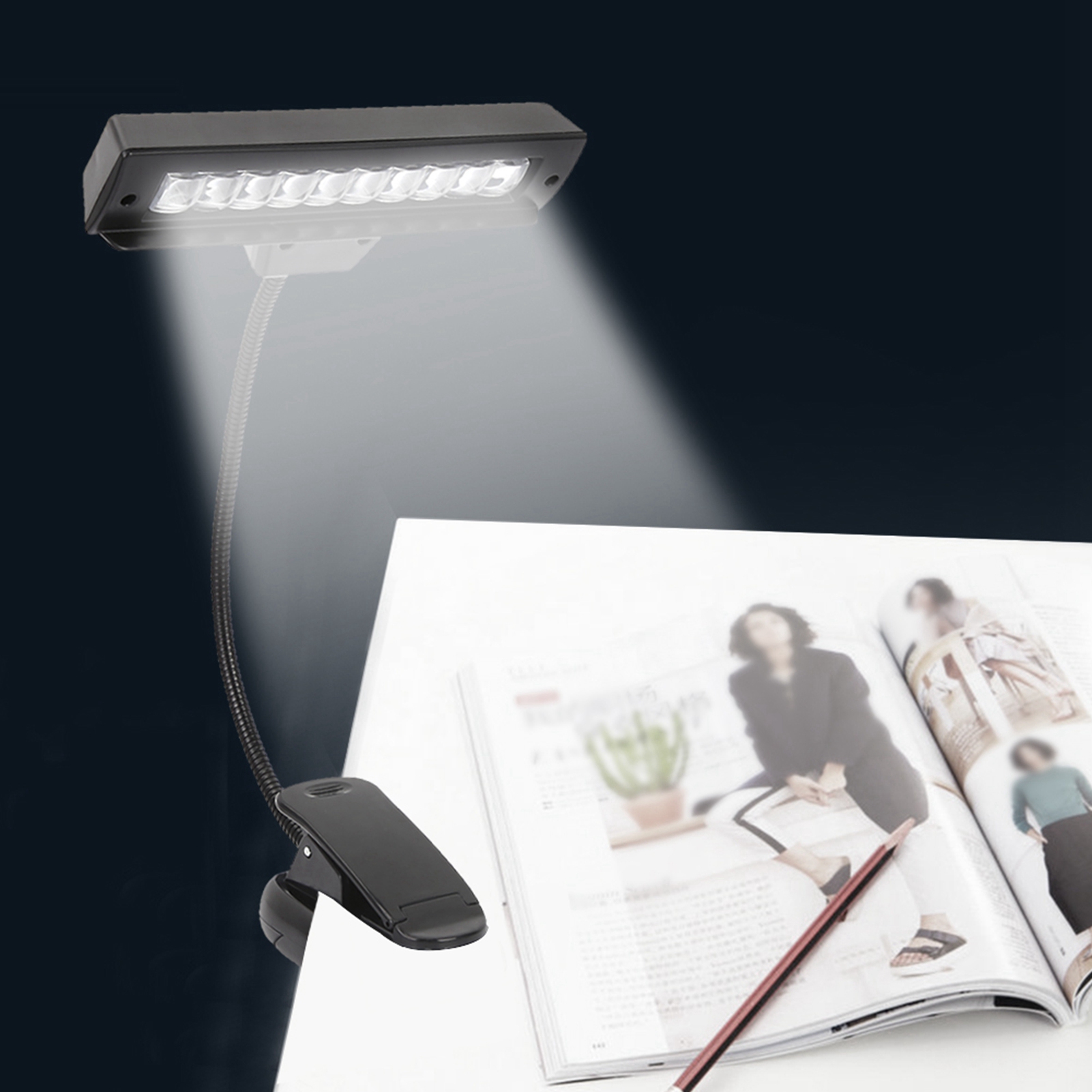 Book Light Flexible - Lampe à clipser pour pupitre de