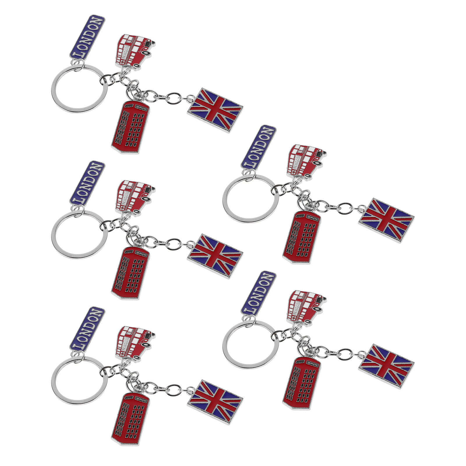 Travel Accessories London - 5 Porte-clés Drapeau Britannique, Souvenir de