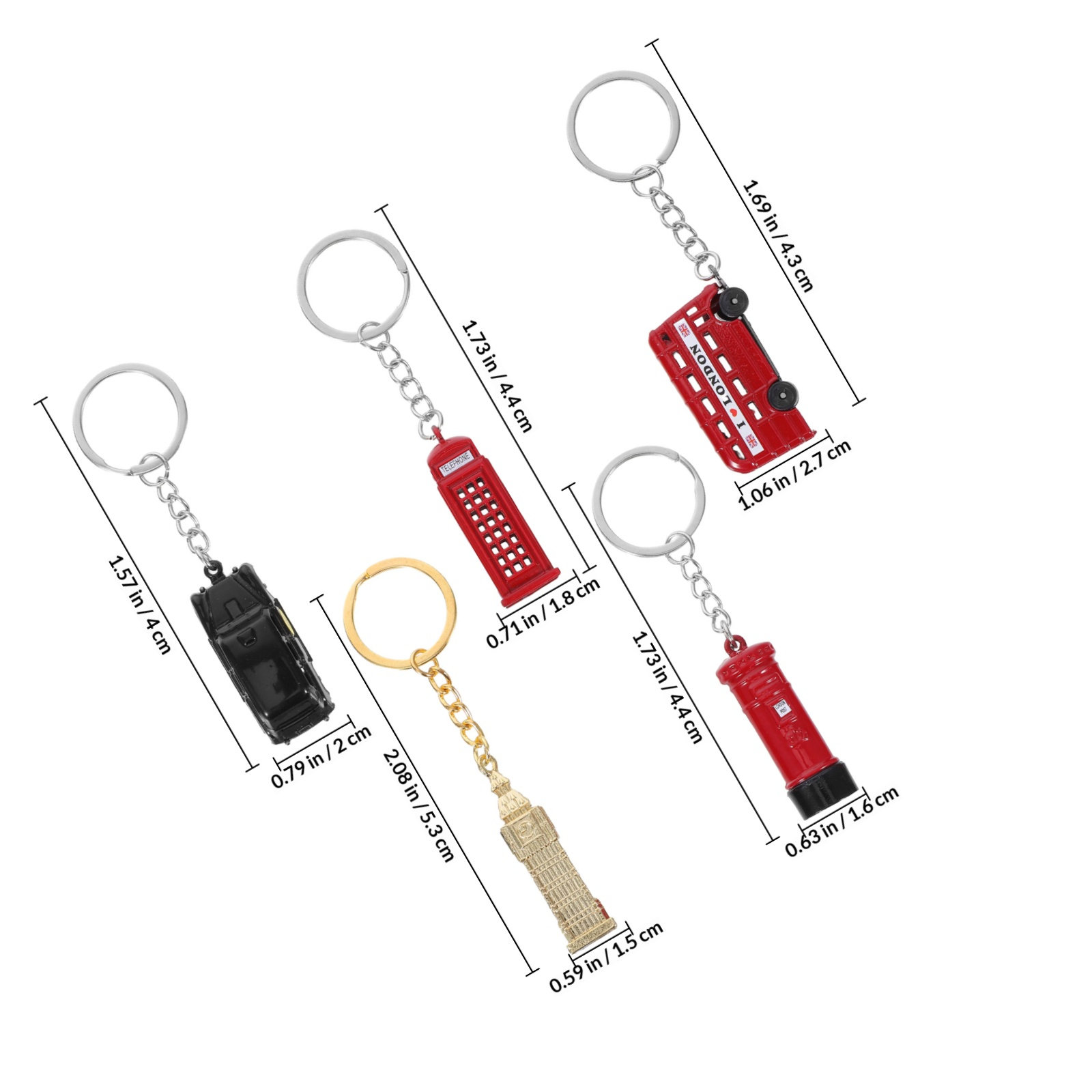 Lot de 5 porte-clés souvenirs  - Travel Accessories London avis et prix