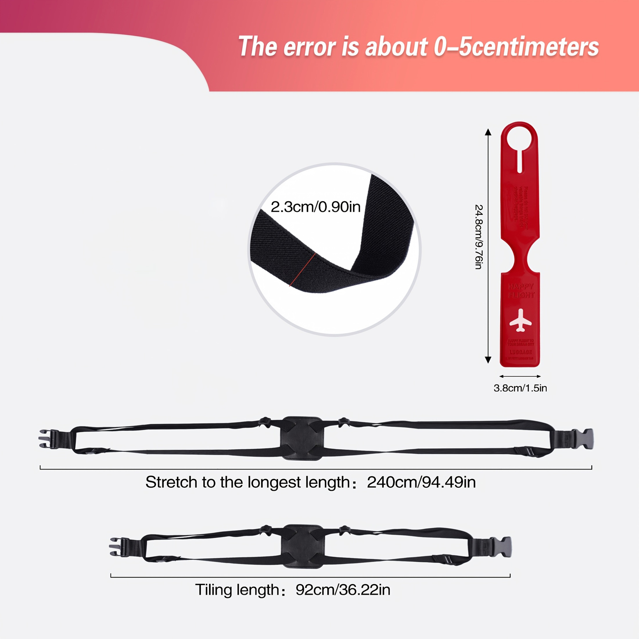 Ensemble de 2 sangles de bagag - Travel Accessories Luggage Straps avis et prix